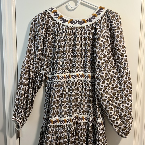 Tory Burch printed puff sleeve dress xsmall - Picture 9 of 15